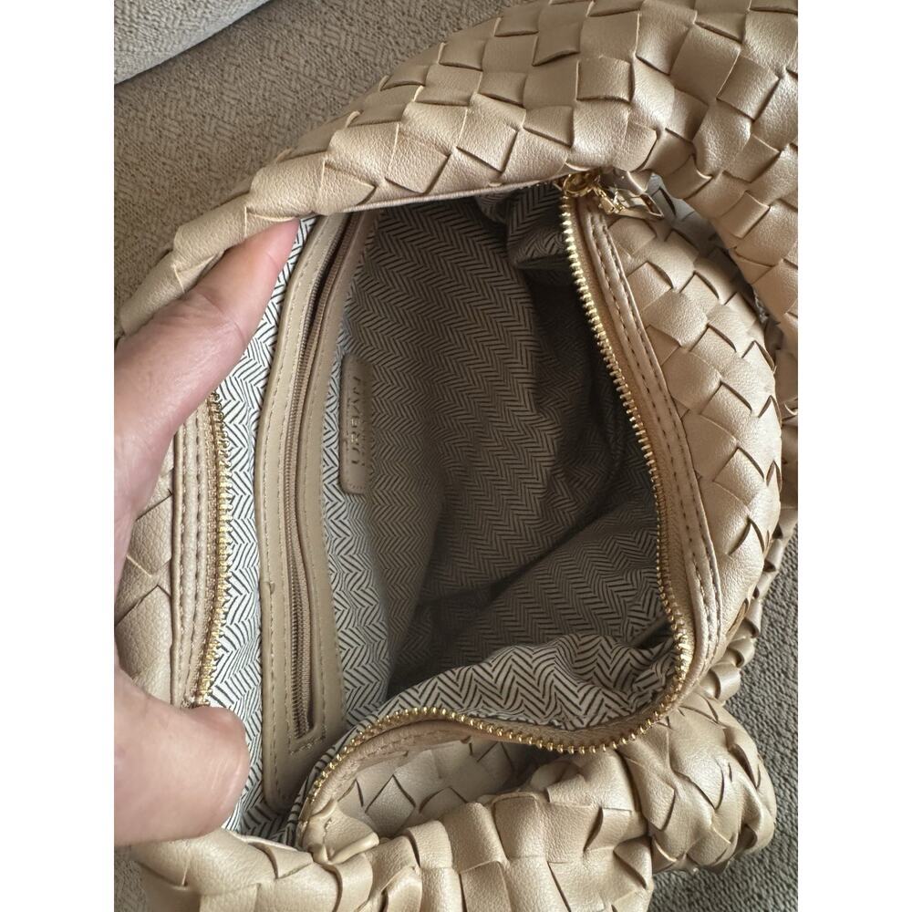 Urban Expressions Vanessa Vegan Hobo Bag Tan Shoulder Purse Woven - Picture 9 of 10